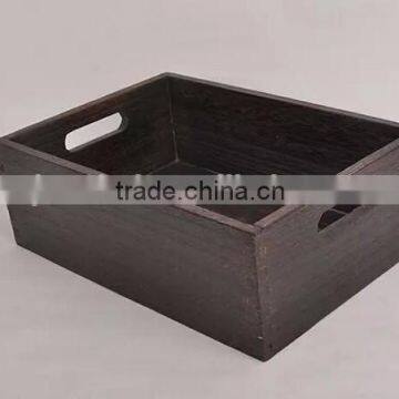 Custom black painted vintage wooden crates with handle