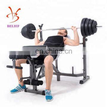Adjustable Squat Rack With Weightlifting Bench Press photo-4