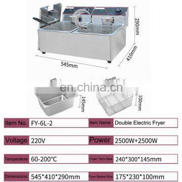 Fast Food Machines Double Tank Electric Fryer Machine Potato Chips Making Machine Stainless Steel Deep Fryer For Sale photo-6