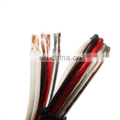 12awg 14awg twisted copper flat red black white transparent cable speaker wire