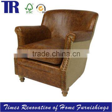 Leather Single Sofa,Upholstered Leather Sofa,Classic Leather Sofa