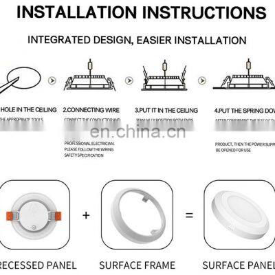 Best Selling Modern Design Style 80 Color Rendering Index Support Dimming Frameless Lamps