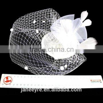 Wholeslae Hair Clip Veiling Sinamay Base Fascinator Hat For Wedding Party photo-5