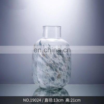 Customized Vase Hydroponic Recycled Gray Flower Glass Vase For Home Decor Modern photo-3