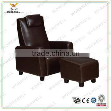 WorkWell classical PU leather recliner sofa with ottoman kw-303