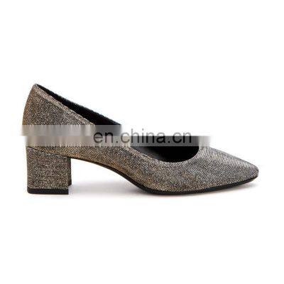 Ladies latest high fashion wholesale design mid heels shining upper pumps sandals shoes made in Italy