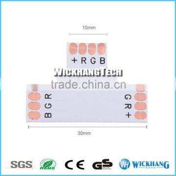RGB 10 mm 4 Pin T Shape PCB FPC Board Splitter LED Strip Connector for SMD 5050 RGB LED Strip Light photo-6