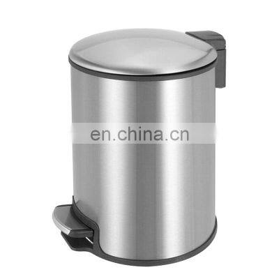 Top quality stainless steel foot pedal garbage bin stock household waste bin