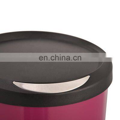 Hot Selling Stainless Steel Round Pedal Bin Plastic Thin Lid Powder Coating Trash Can photo-2