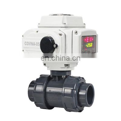 AC220V 4-20mA Intelligent Electronic Water Flow Control 2 Way UPVC Ball Valve