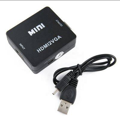 1080p hdmi to vga adapter mini hdmi2vga converter with audio for HDTV projector PC Laptop PS3 Blu-ray DVD