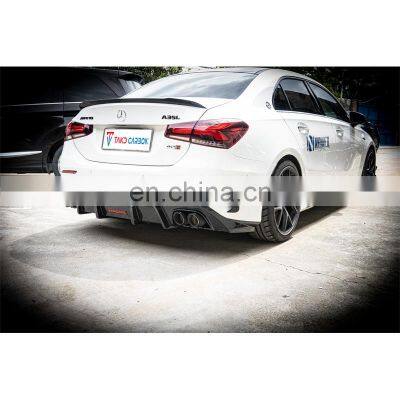 3K Twill Carbon Weave in Glossy Finish Car Parts Accessories Body Kits Dry Carbon Fiber Rear Bumper Lip For BENZ AMG A35