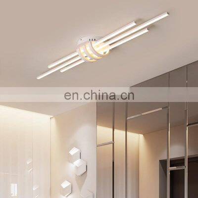Dining Room Chandeliers Modern Minimalist Long Line Ceiling Lamp Luxury Creative White Black Pendant Light