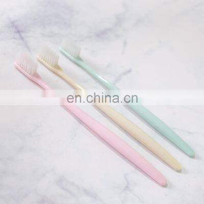 Wholesale Adult Super Soft Degradable Wheat Straw Toothbrush 10pcs