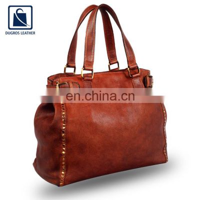 Leading Supplier of Genuine Quality Leather Made Luxury Fashion Handbag for Women