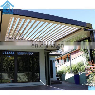 Waterproof Sun Louvres Aluminium Pergola Awning with Outdoor Blinds motorized pergola