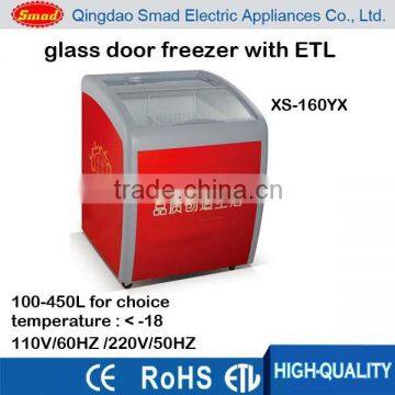 110V sliding glass door chest freezer for ice cream small ice cream freezer with ETL