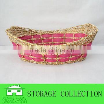 ship shape handwoven paper rope gift basket