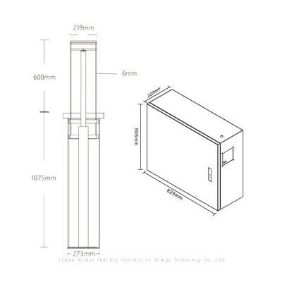 UPARK Customized Car Parking Automatic Bollards Against Violent Vehicle Impacts With UGST-8 Warning Light Post photo-3