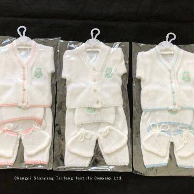 Knitted baby set four pieces baby clothes soft baby sweater set