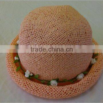 Little Girls Paper Straw Sun Hat 2014