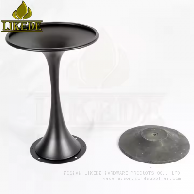 Newest Stainless Steel Tulip Table Leg Saarinen Table Base With Black Iron Heavy Duty Marble Tabletop for Workshops photo-4