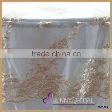 TL002R2 Embroidery Design Gold Lace Cheap Wedding Table Overlay Quality Choice photo-3