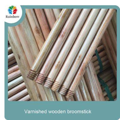 Italian Threaed Varnished Wooden Mop Stick 120cm Length PP Plastic Bristle Broom Head Dustpan Set for Outdoor Home Use