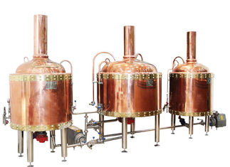 PLC Control Copper Beer Small Home Brewing Systems , Mini Beer Brewery Equipment