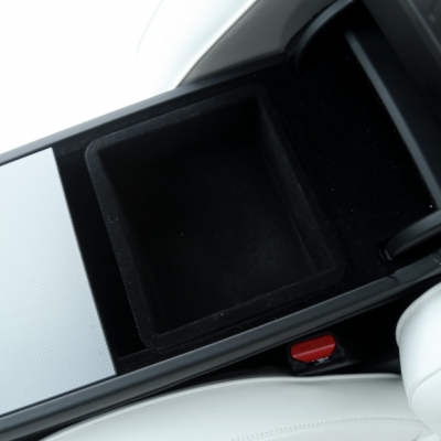 Original-Style Flocked Armrest Storage Box for 2024-2025 Refreshed Tesla Model 3/Y, Factory-Fit Design