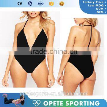 (OEM ODM FACTORY)Hot Sale Fashion sexy black brazilian bikini and nude Halter Bikini