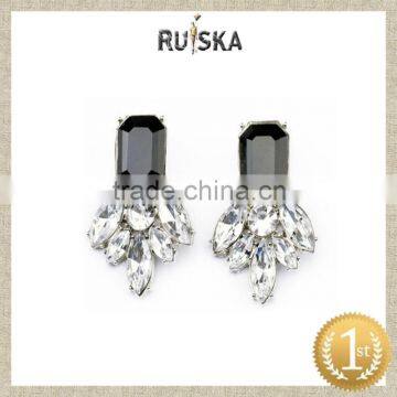 GEOMETRY CRYSTAL LEAF EARINGS HOT SALE