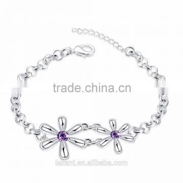 Cheap price 925 sterling silver flower beads bracelets                        
                                                Quality Choice