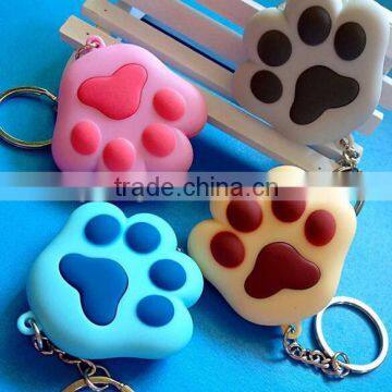 Voice and light of the keychain cat's paw cute key chain for bags LED keyring