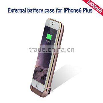 Hot sell power bank case for IPhone 6plus 8200mAh plastic battery case