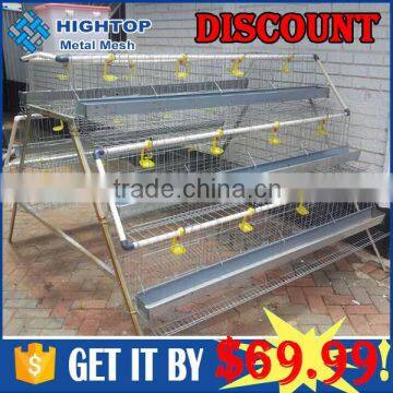 china supplier 3 layer galvanized ladder type chicken cage for Kenya