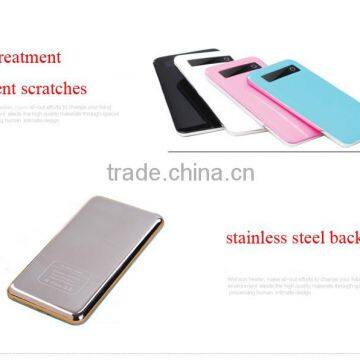 ultrathin touch screen portable stainless steel power bank with LED light XH-407