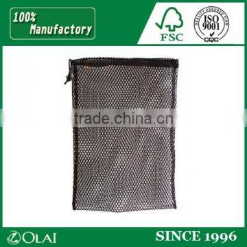 Durable high- end black polyester mesh laundry bag with custom logo