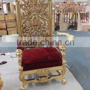 Wooden carved high back chair for sale XYN101