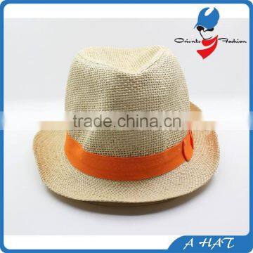 fashionable lady's boater fedora hat