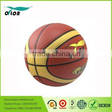 12 pannels durable leather street basketball size 5