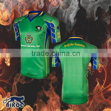 custom sublimated elastic green rugby jersey for game