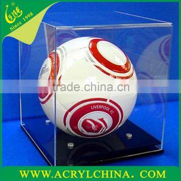 transparent 3mm perspex football box, clear acrylic soccer display box with 250*250*250mm