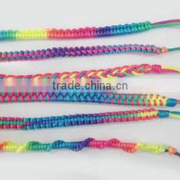 Neon colored simple kintted bracelet for girls