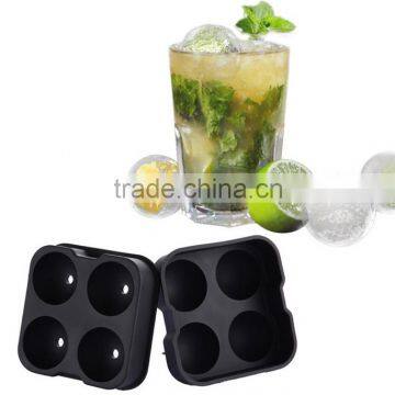Ice Ball Maker Mold - 4 Holes Ice Balls - Premium Black Flexible Silicone Round Spheres Ice Tray- Molds photo-5