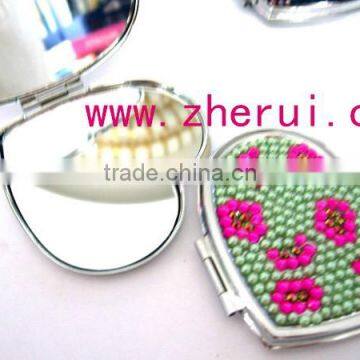 Mini Bling Rhinestone Small Heart Craft Pocket Mirrors photo-3