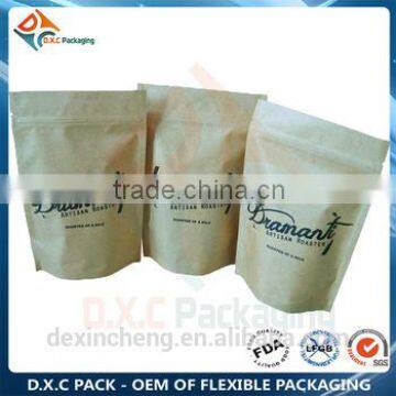 Aluminum Foil Stand Up Brown Paper Packaging Bag With Zipper photo-3