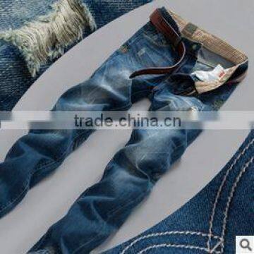 2015 Custom Latest New design fashion stretch denim distressed slim fit jeans