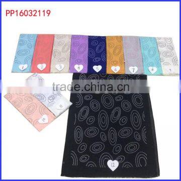 2016 cotton foaming circle printed summer scarf