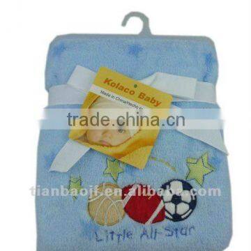 100% polyester baby blanket with embroidery 1013